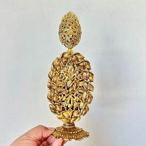 Vintage Gold Ormolu Filigree Vanity Perfume Bottle